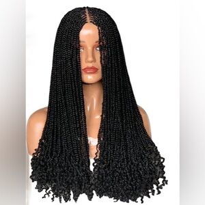 Long Kinky Twist Braided Wig Black